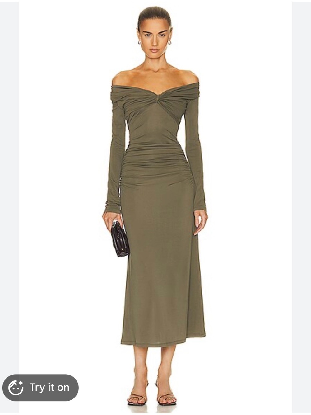 Tove Gina Gathered V-Neck Dress